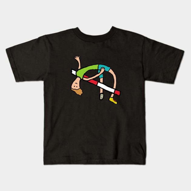 High Jump Kids T-Shirt by Mark Ewbie